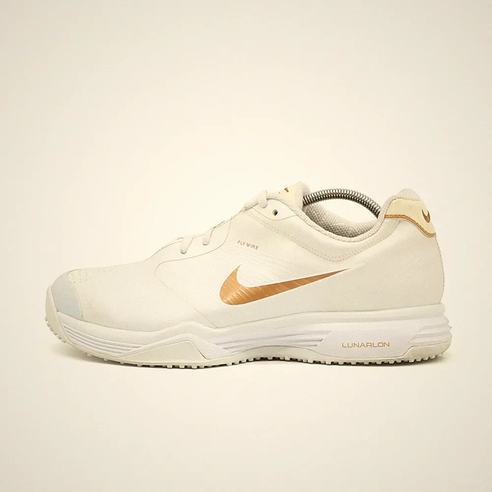 Nike Damen Lunar Speed Sportschuhe EU 41 Weiß/Gold 458802-100 Atmungsaktiv