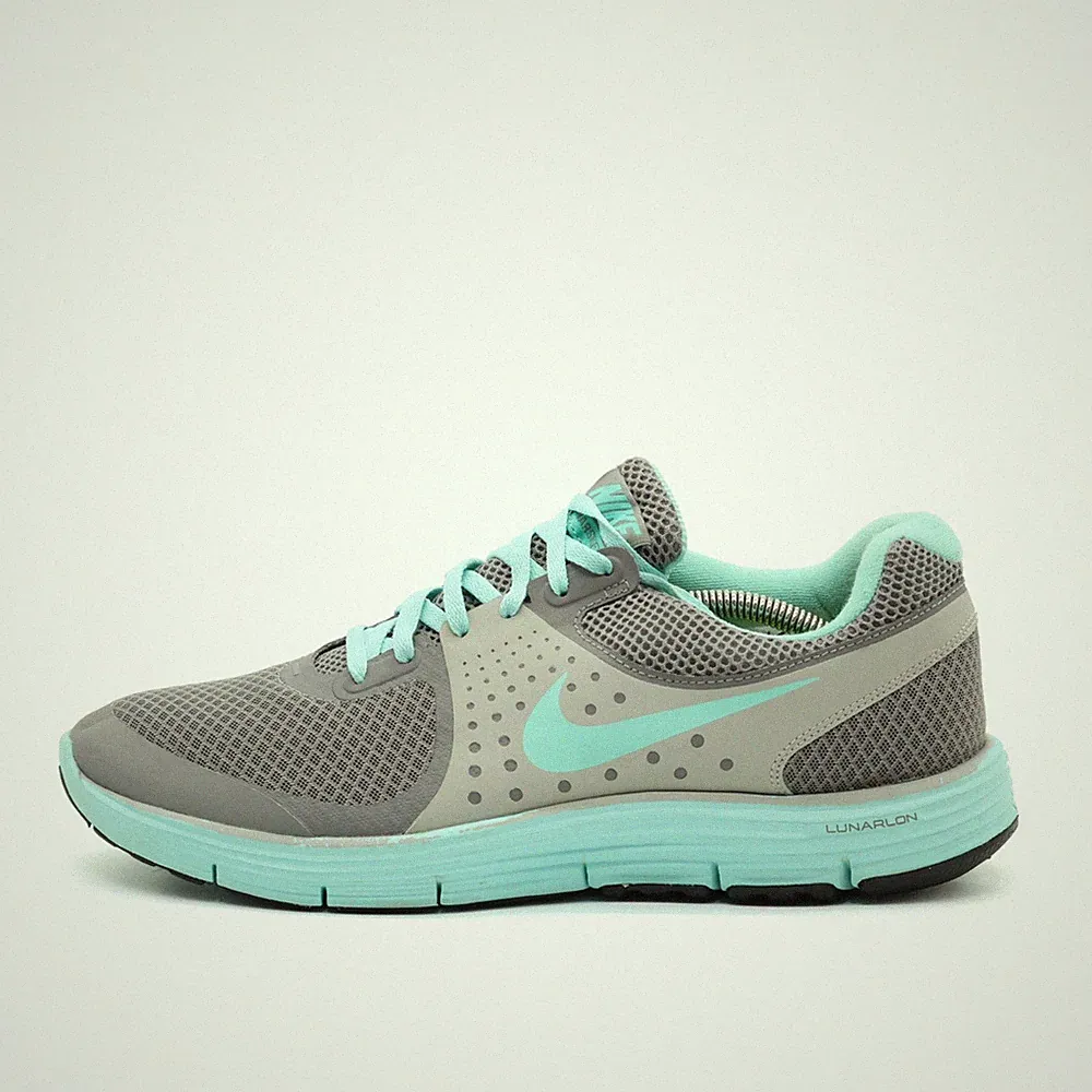 Nike Damen LunarGlide+ 3 Sneaker Türkis Grau Mesh Dämpfung Laufschuh EU 43