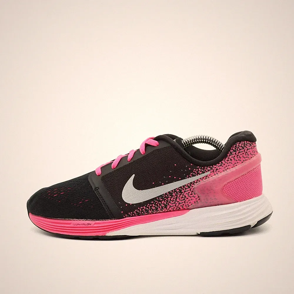 Nike Damen LunarGlide 6 Sneaker Schwarz/Pink/Silber ämpfung Laufschuhe EU 38.5