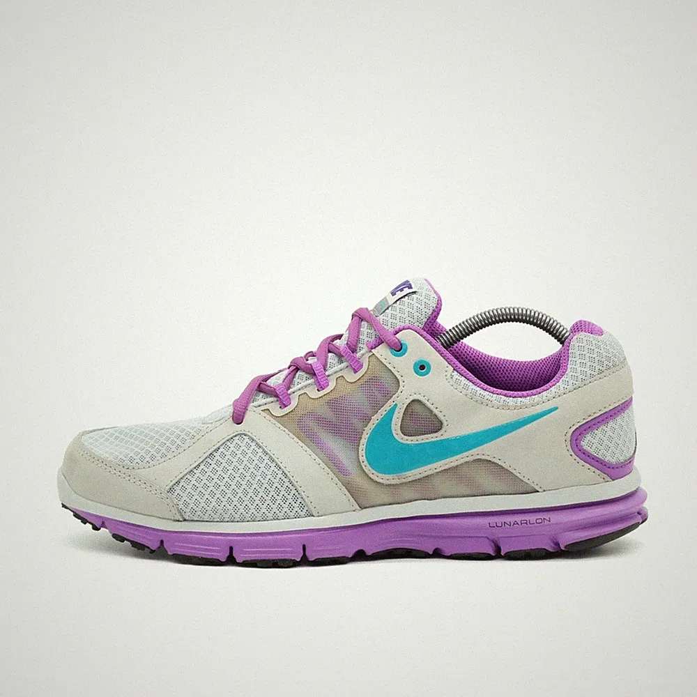 Nike Damen Lunarlon 554895-001 Sneaker Weiß/Lila/Türkis Low-Top Laufschuh EU 42