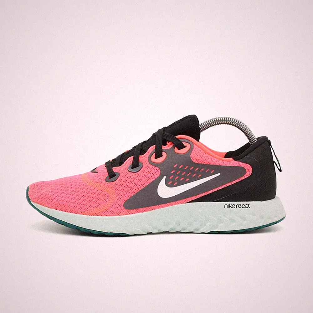 Nike Damen React Sportschuhe Pink/Schwarz Mesh Dämpfung Laufschuhe EU 38