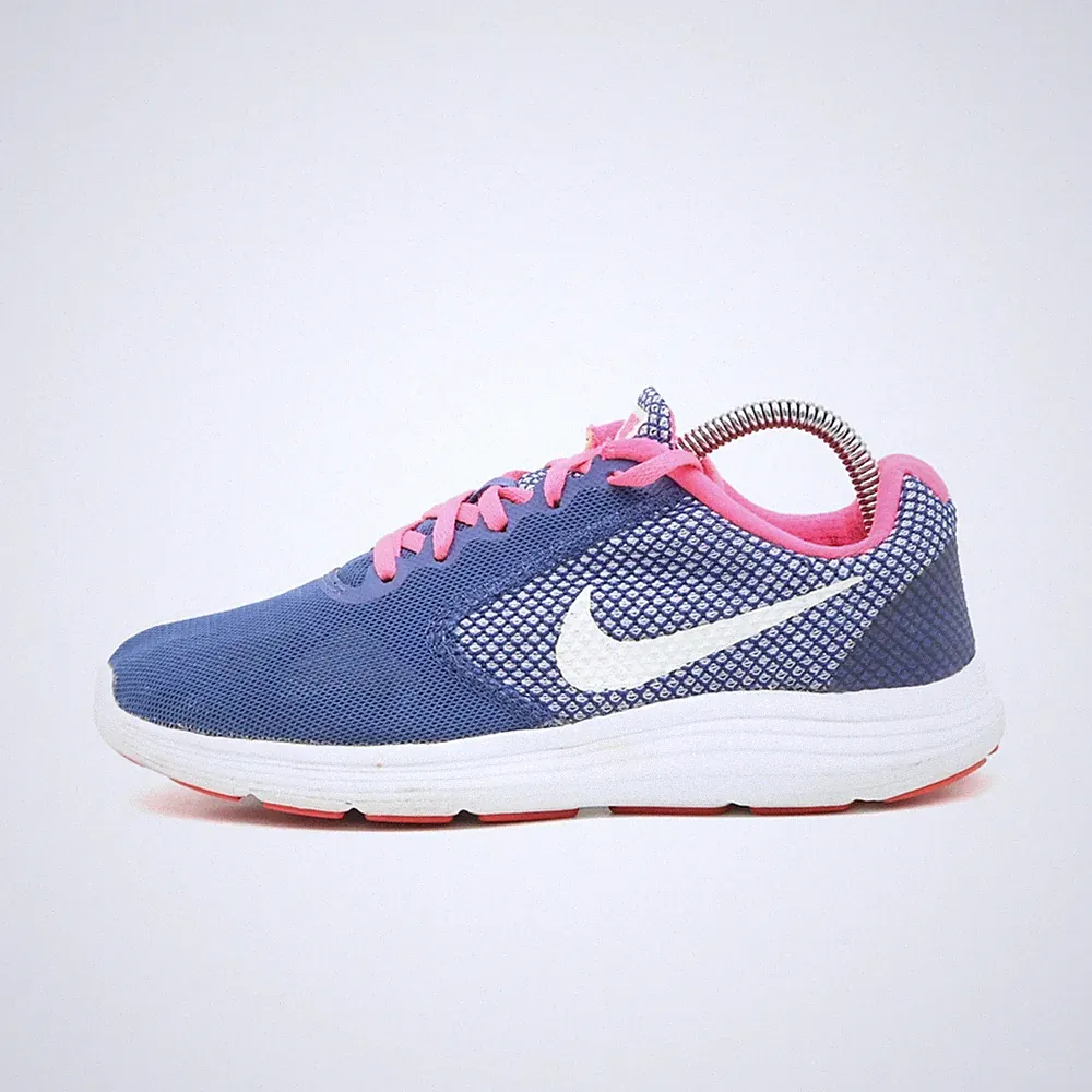 Nike Damen Revolution 3 Laufschuhe Blau/Rosa Synthetik Niedrig Gepolstert EU 38
