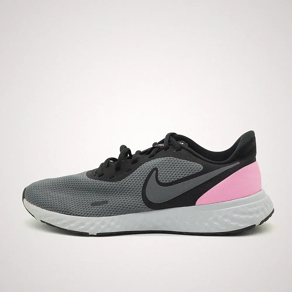 Nike Damen Revolution 5 Sneaker Grau/Rosa/Schwarz Mesh leicht Laufschuh EU 44,5