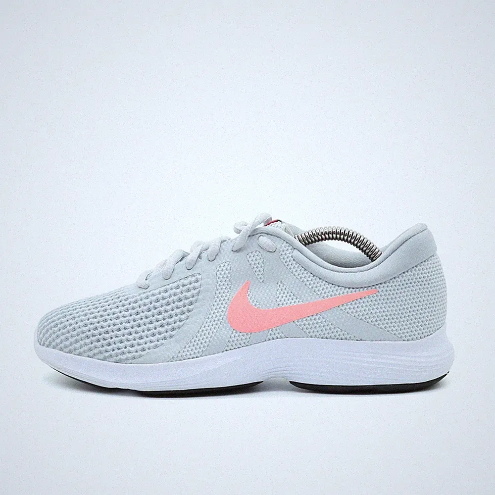 Nike Damen Revolution Sneaker Grau/Rosa Mesh Low-Top Running Laufschuh EU 38