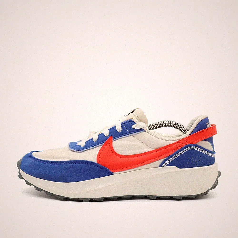 Nike Damen Waffle Debut SE Laufschuhe Weiß/Blau/Rot Innensohle Sneaker EU 40.5