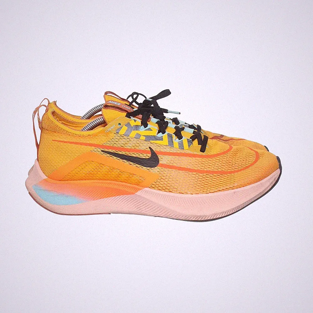 Nike, Laufschuhe, Größe: 45 1/2, model: zoom fly 4, Orange/Gelb/Schwarz #CIy