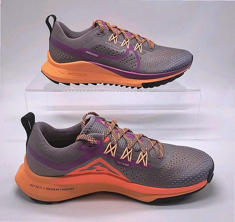 Nike React Pegasus Trail 4 Damen Laufschuhe Gr. UK 5 Lila/Orange Neu