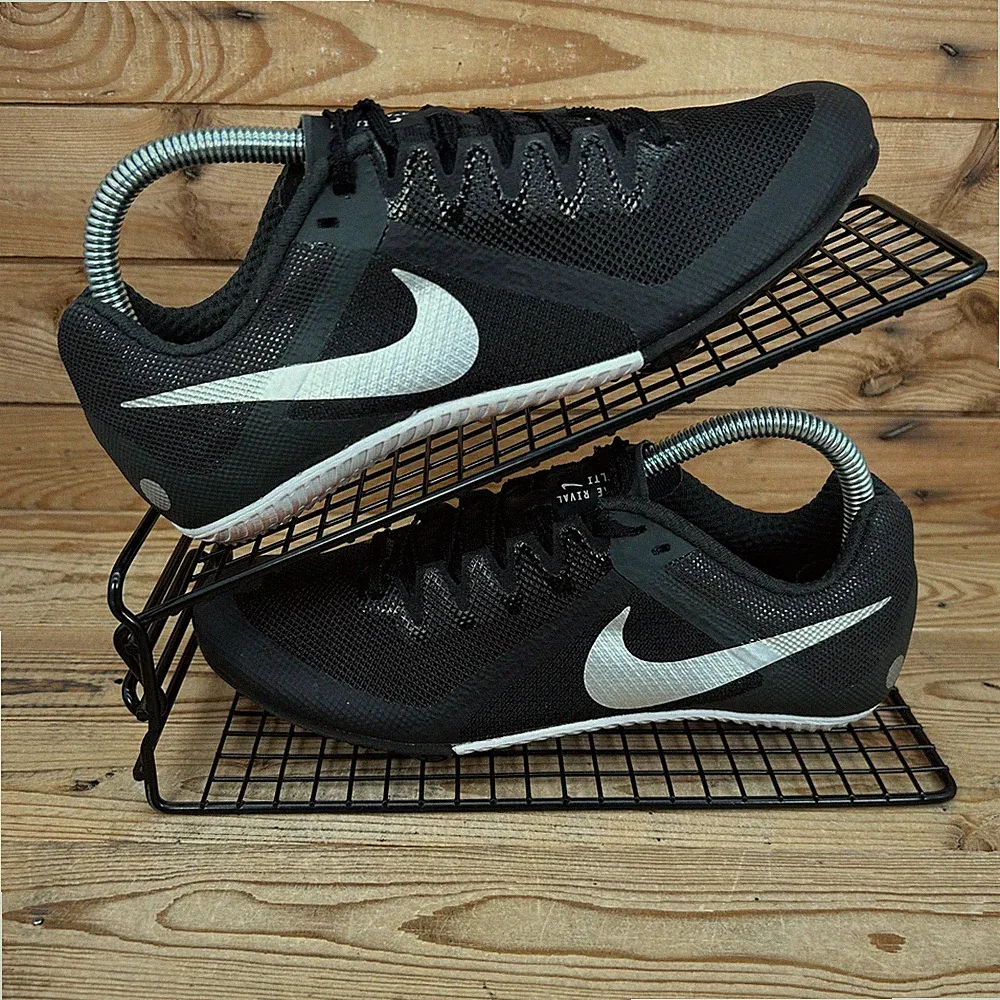 Nike Turnschuhe Damen Gr. UK 6 Zoom Rival schwarz metallic silber Spikes Rennschuhe
