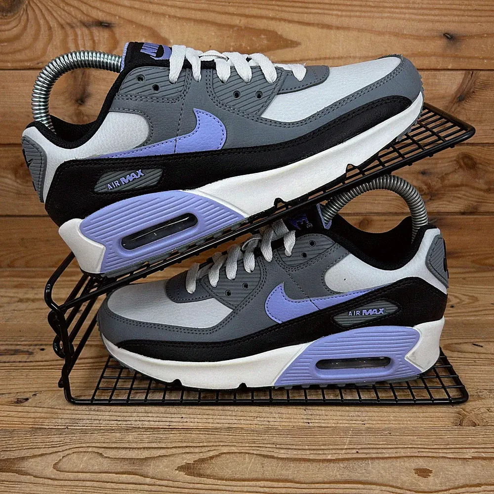 Nike Turnschuhe Damen Größe UK 3 Air Max 90 Leder Light Thistle Laufschuhe GS