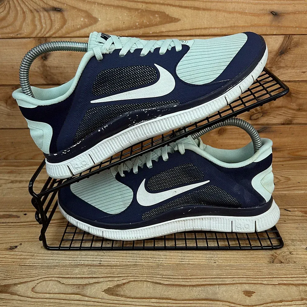 Nike Turnschuhe Damen Größe UK 5 Free 4.0 V3 Blau Laufen Barfuß Fitnessschuhe