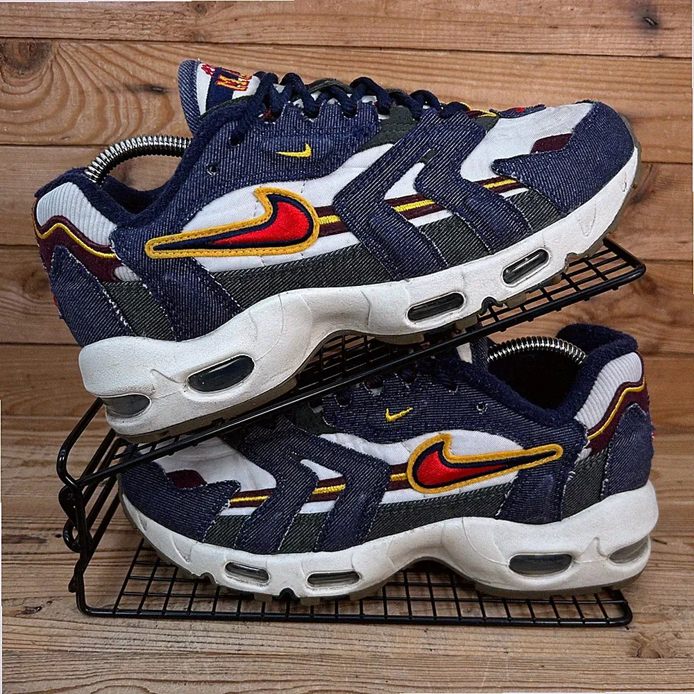 Nike Turnschuhe Damen Größe UK 6,5 Air Max 96 II geschwärzt blau Denim Canvas Schuhe