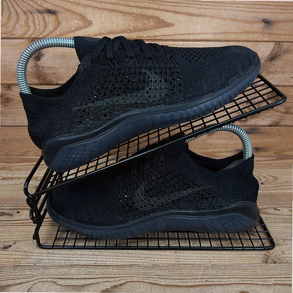 Nike Turnschuhe Damen UK 4,5 Free RN Flyknit 2018 schwarz anthrazit Barfußschuhe