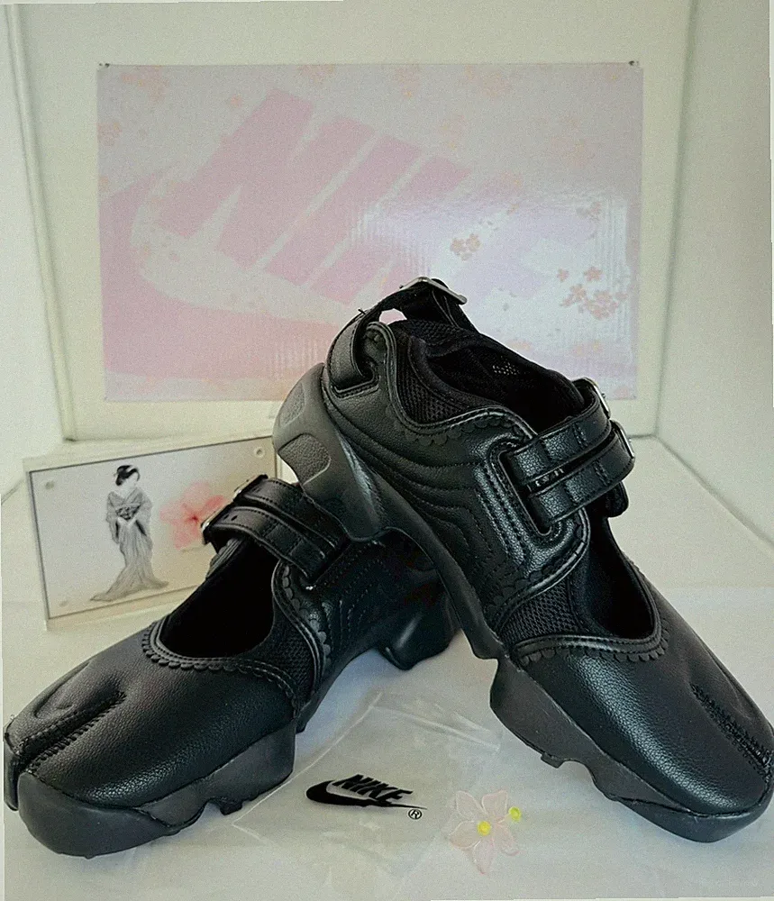 Nike W Air Rift BR IB8881-001 Black Split Toe Tabi Style Laufschuhe Damen "