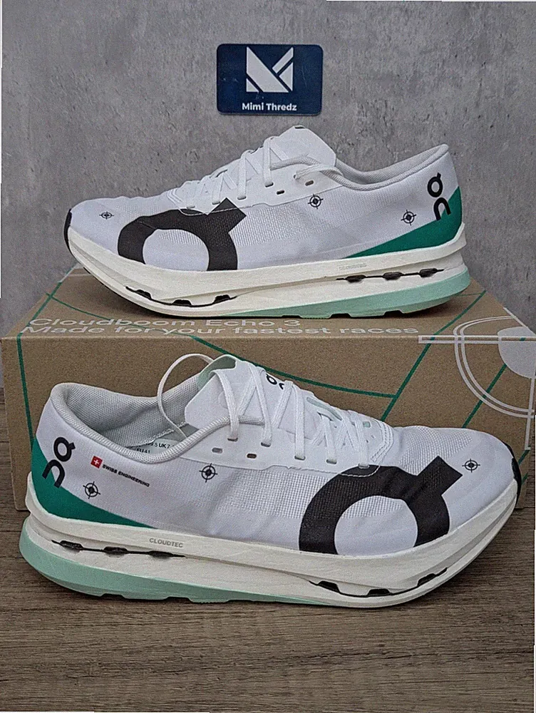 On Cloudboom Echo 3 Damen UK7,5 Undyed-White/Mint Laufschuhe Turnschuhe Neu ✅