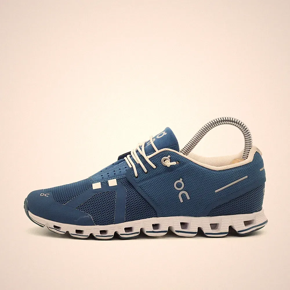 On Damen cloud sneaker EU 38.5 blau weiß 19.4026 mesh niedrig atmungsaktiv