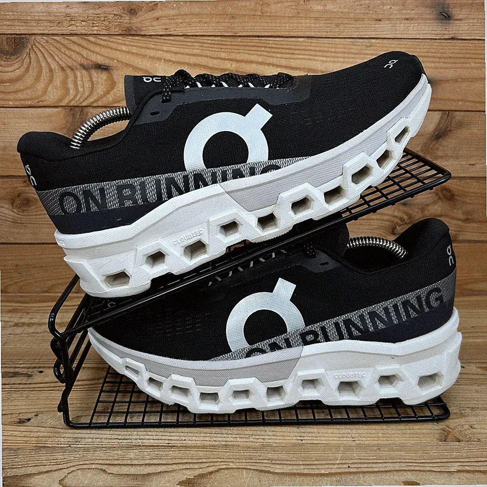 On Running Turnschuhe Damen Größe UK 6,5 CloudMonster 2 schwarz weiß Schweizer Schuhe