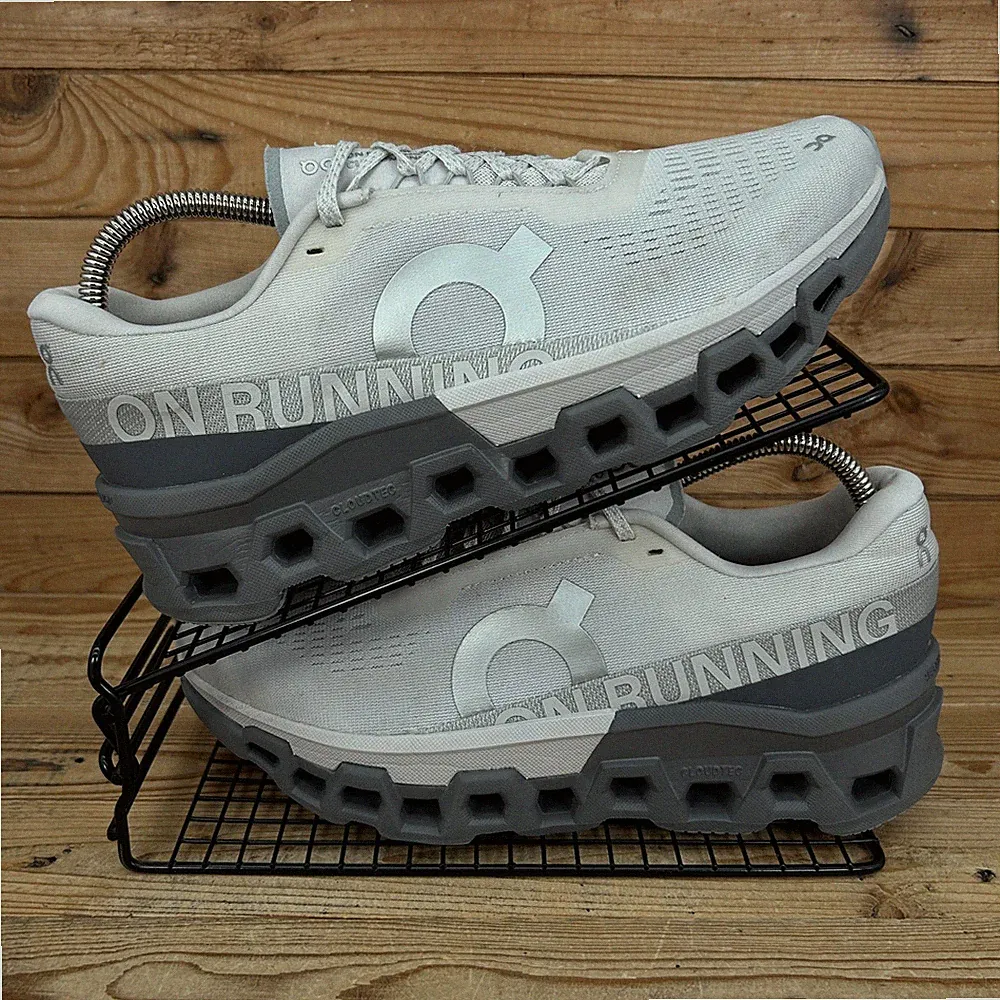 On Running Turnschuhe Damen Größe UK 8 CloudMonster 2 Frost Rock Schweizer Fitnessschuhe
