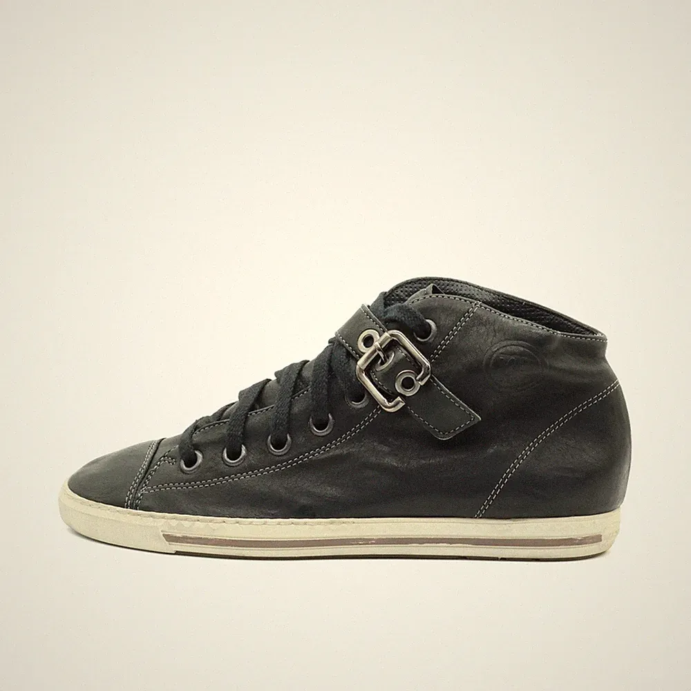 Paul Green Damen High-Top Leder Sneaker Schwarz Retro High-Top-Sneaker EU 40