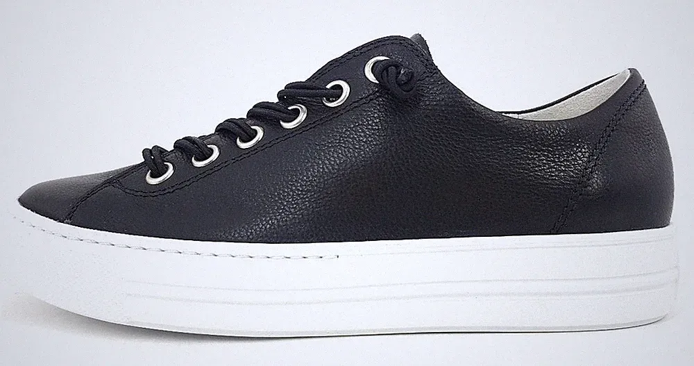 Paul Green Damenschuhe Schnürschuhe Sportive Sneaker low Schwarz Freizeit