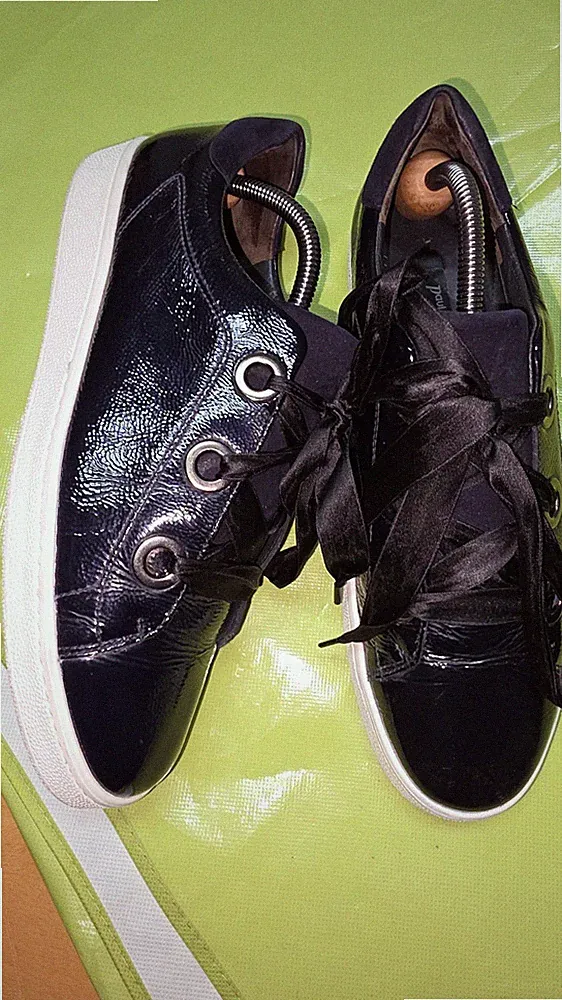 Paul Green Damenschuhe Sneaker Laufschuhe Freizeitschuhe Leder Gr.39 Schwarz