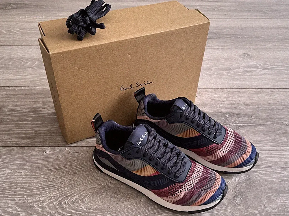 Paul Smith Swirl Stripe Trainers UK 2 Signature Rappid Schuhe Sneaker Damen NEU
