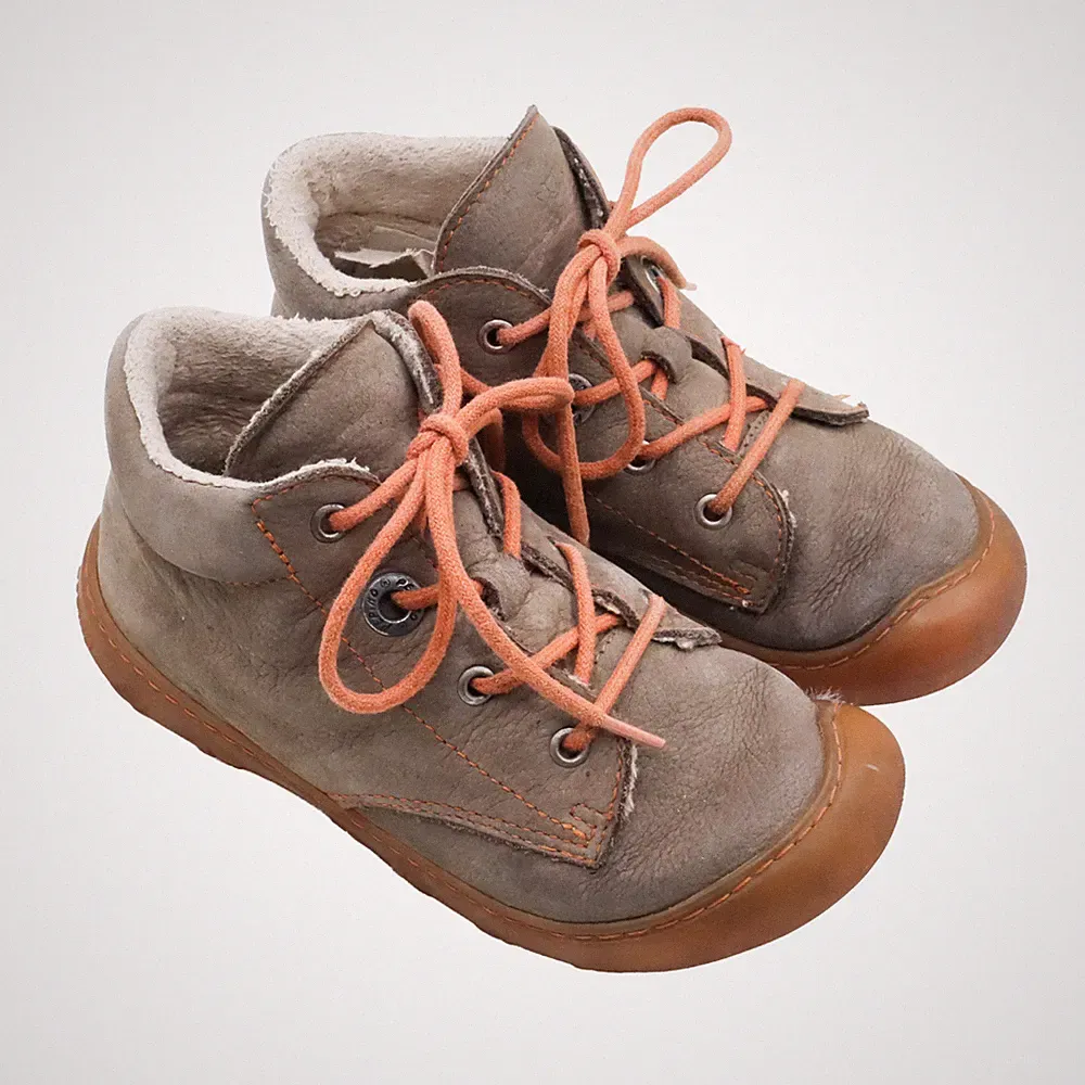 Pepino Ricosta Lauflern-Schuhe, Barfußschuhe, Leder, beige/braun, Gr.25 Weite M