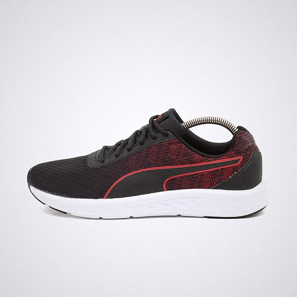 PUMA Damen 189966-01 Sneaker Schwarz Rot Mesh Low-Top Sportswear Laufschuh EU 40
