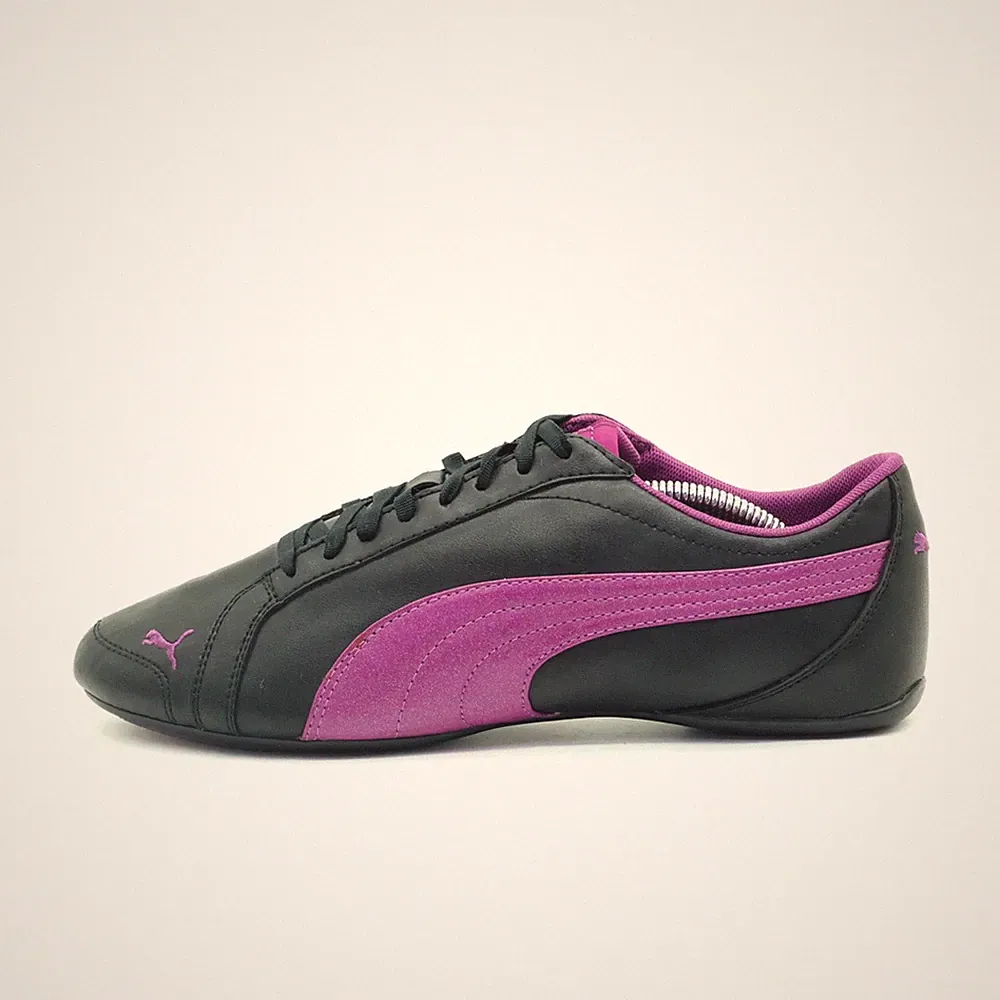 PUMA Damen 353271-19 Sneaker Schwarz Lila Leder Low-Top Sport Lifestyle EU 40
