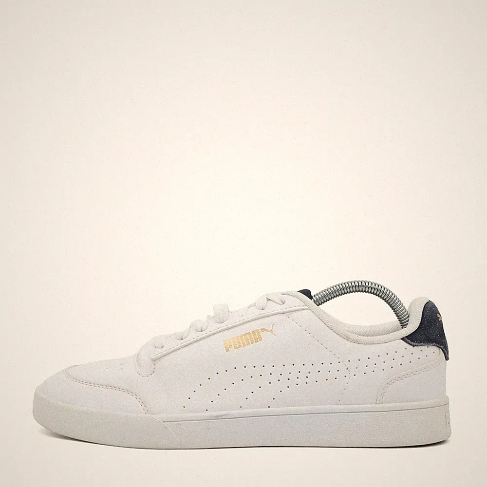 PUMA Damen 380150-06 Schuhe Weiß/Navy Leder Low-Top Atmungsaktiv Sneaker EU 39