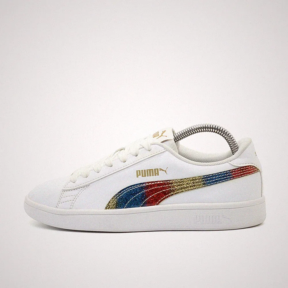 PUMA Damen 384385-01 Schuhe Weiß/Gold/Blau/Rot Classic Sneaker EU 36