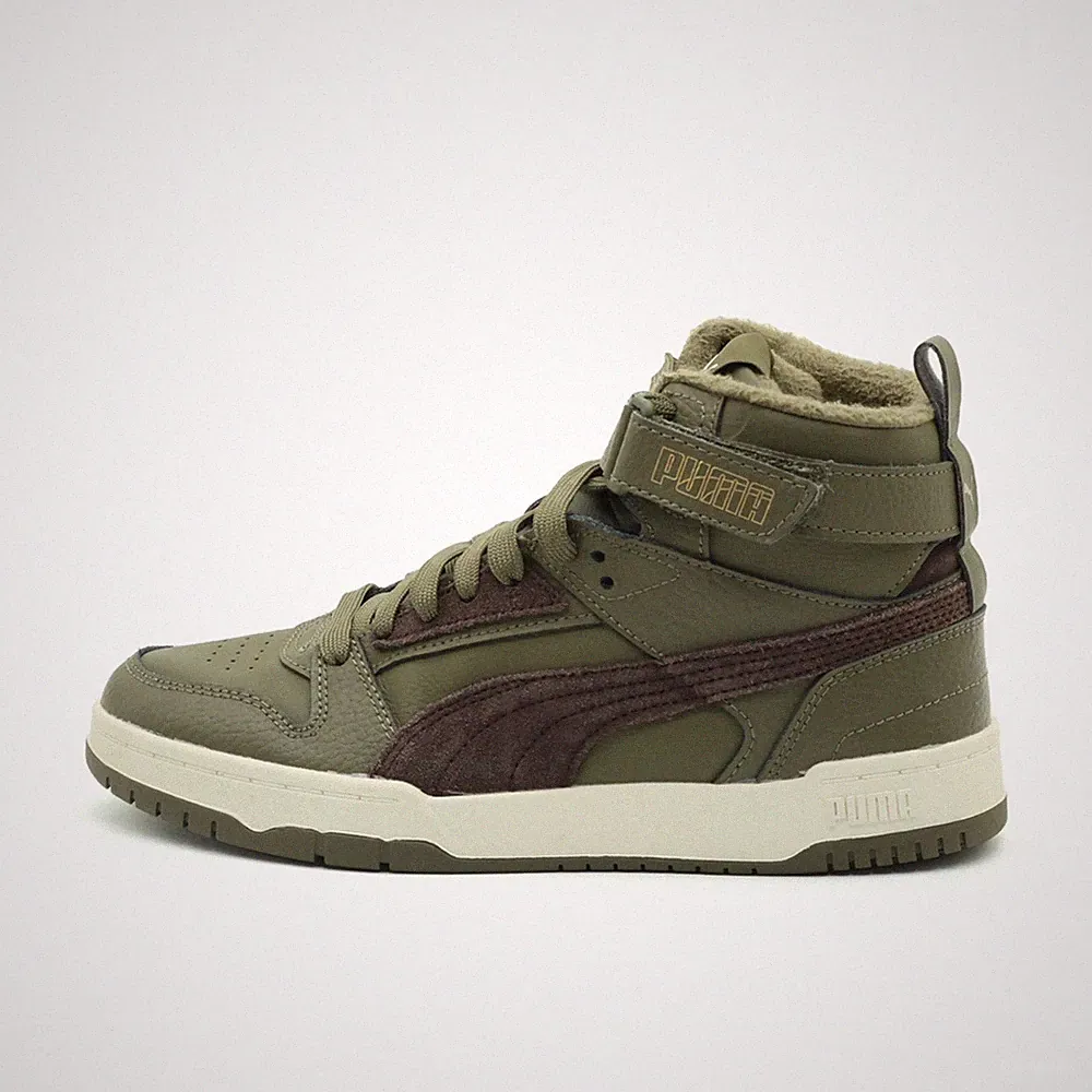 PUMA Damen 388440-01 Sneaker Olivgrü Leder, Gepolstert High-Top EU 37.5