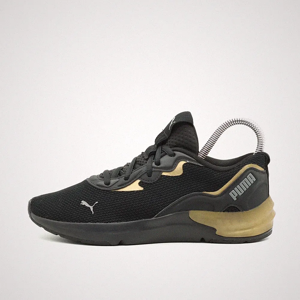 PUMA Damen 93777-02 Sneaker Schwarz/Gold Mesh Atmungsaktiv Laufschuhe EU 37