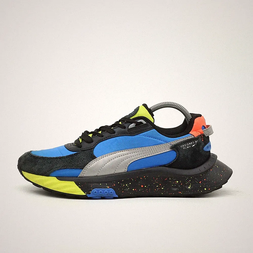 PUMA Damen Play On Schuh Schwarz/Blau/ Wildleder/Textil Rider Sneaker EU 38