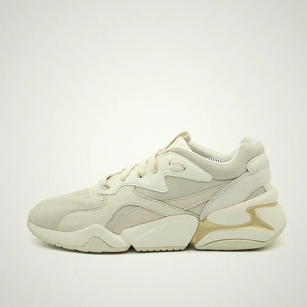 PUMA Damen Softcase Schuhe Beige Wildleder Low-Top Dämpfung RS-X Sneaker EU 39