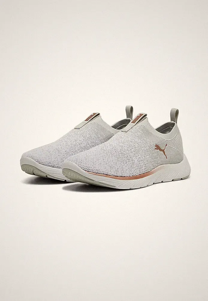 Puma Softride Premier Slip-On Strick-LaufschuheDamen 309834 02 Gray-White Rose-G