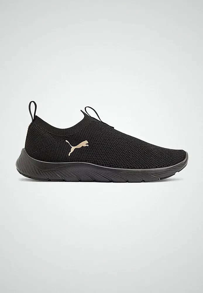 Puma Softride Premier Slip-On Strick-LaufschuheDamen 309834 09 Black Gold