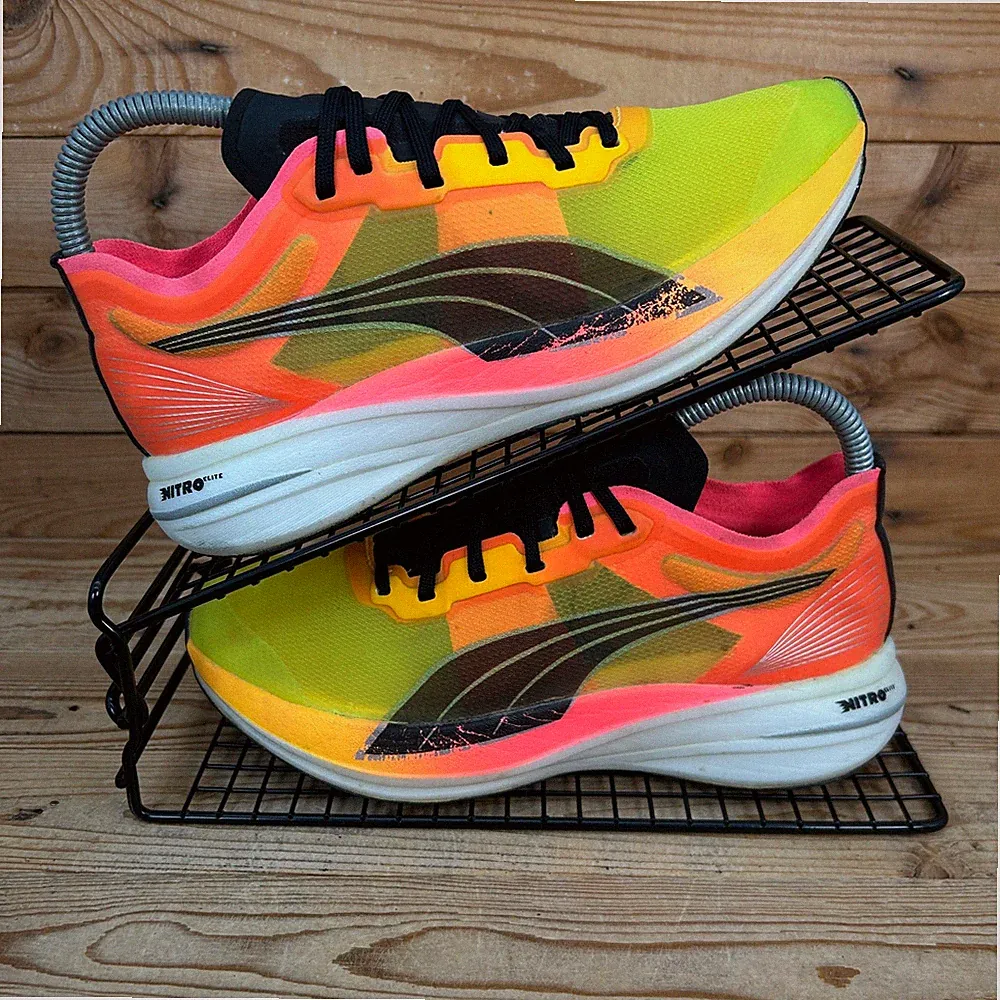 Puma Turnschuhe Damen UK 4 Deviate Nitro Elite Yellow Carbon Plate Hyrox Schuhe