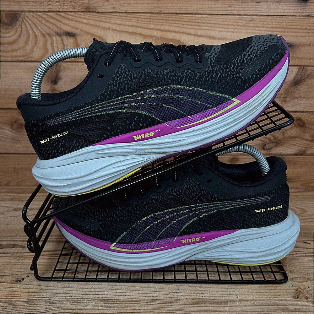 Puma Turnschuhe Damen UK 6 Deviate Nitro 2 schwarz lila wasserabweisend Laufschuhe