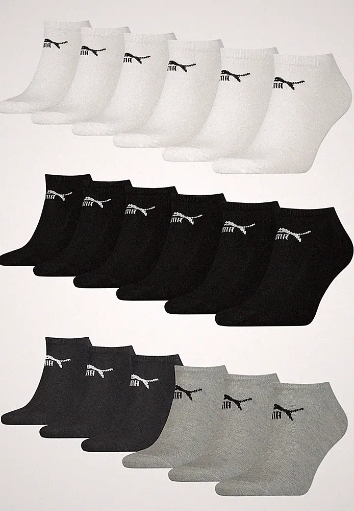 Puma Unisex Sneaker Socken knöchelhoch für Damen Herren 6er Pack