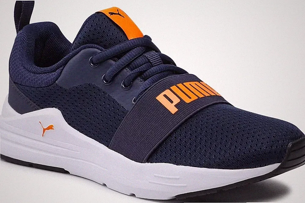 Puma Wired Run Jr Damen Jungen Herren Schuhe Sneaker Canvas Stoff Running Schwarz