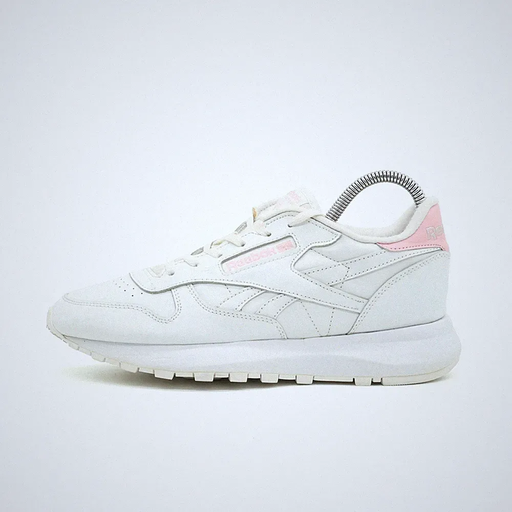 Reebok Damen Classic Leather Schuh Weiß/Rosa Leder Niedrig Sneaker EU 39