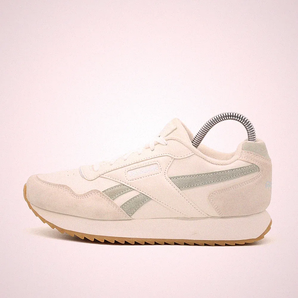 Reebok Damen Classic Nylon Sneaker EU 38,5 Creme/Mintgrün 400004094