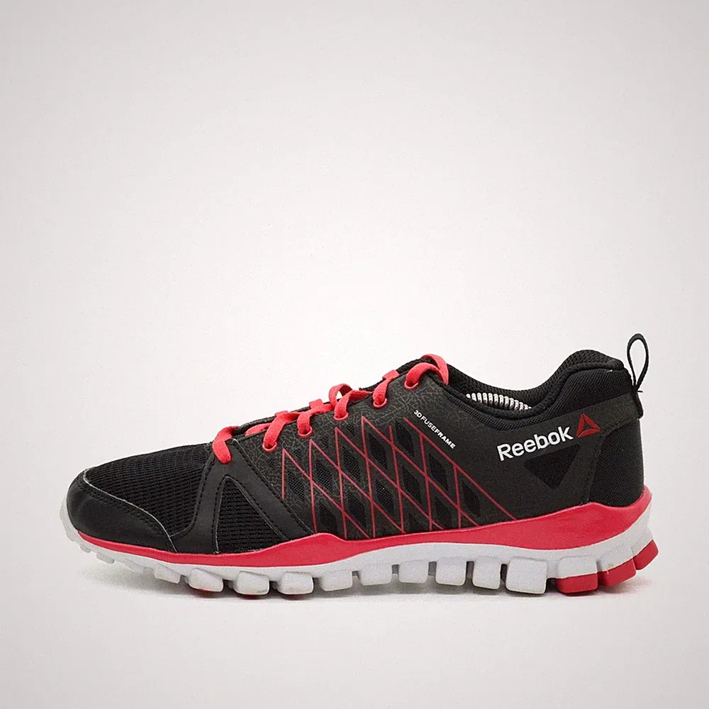 Reebok Damen M49317 Sneaker Schwarz Rot Mesh Synthetik PUFRAME Laufschuhe EU 39