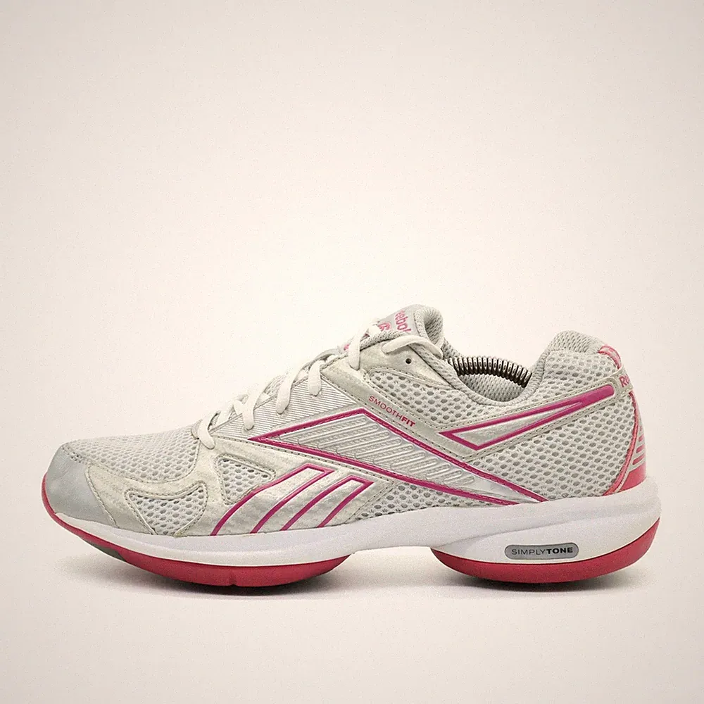 Reebok Damen SmoothFit Sneaker Weiß Pink Mesh Simplytone Laufschuh EU 40.5