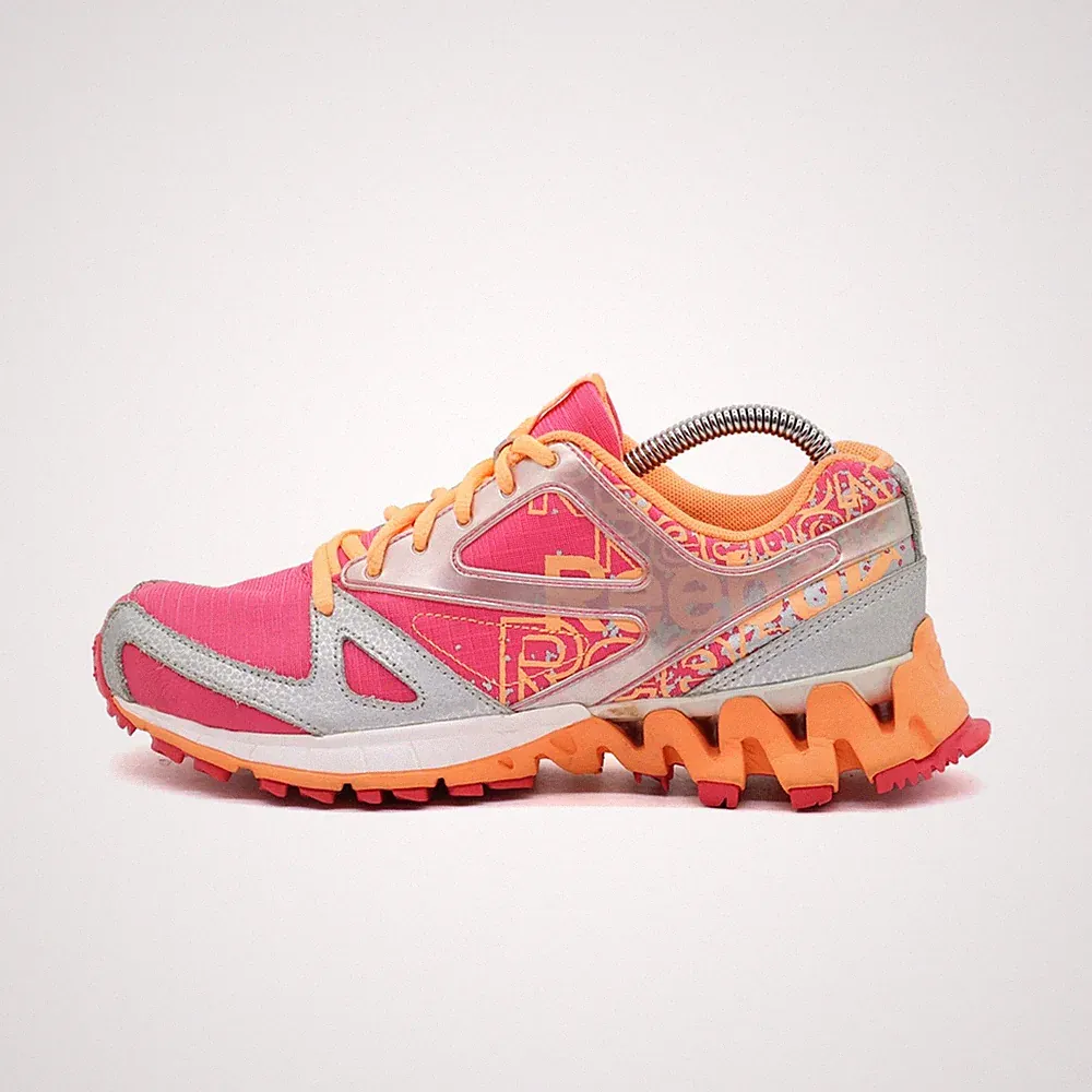Reebok Damen ZigTech Sneaker Pink/Orange/Grau Low-Top Laufschuh EU 37