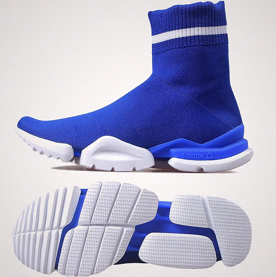 Reebok Sock Run Damen Laufschuhe Sport Schuhe Socken Sneaker Slip On blau/weiß