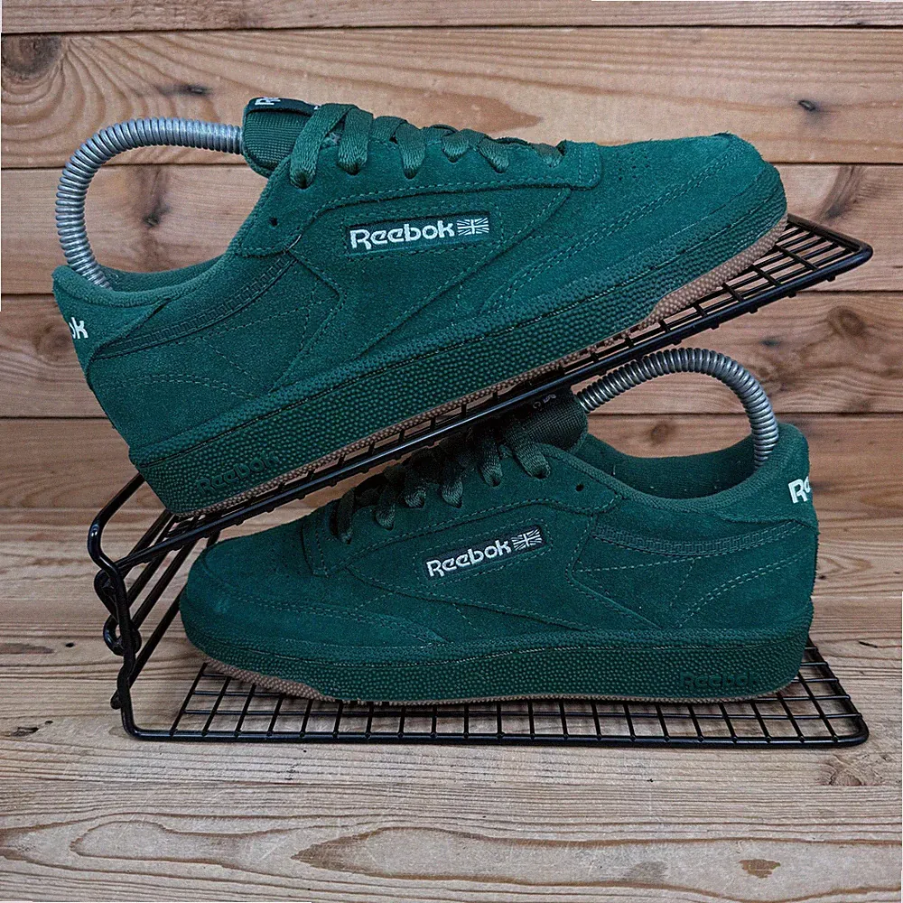 Reebok Turnschuhe Damen Größe UK 3 Club C 85 Waldgrün Wildleder Freizeitschuhe