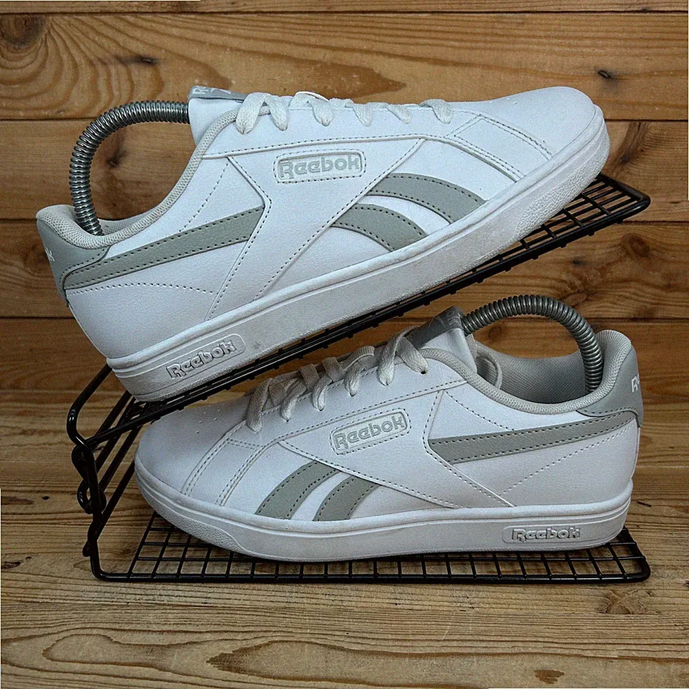 Reebok Turnschuhe Damen Größe UK 5 Court Retro weiß grau minimal klassische Schuhe