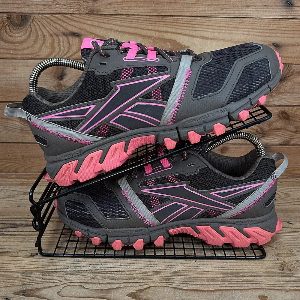 Reebok Turnschuhe Damen Größe UK 6 Trailgrip RS grau pink Laufen Gehen Wandern Schuhe
