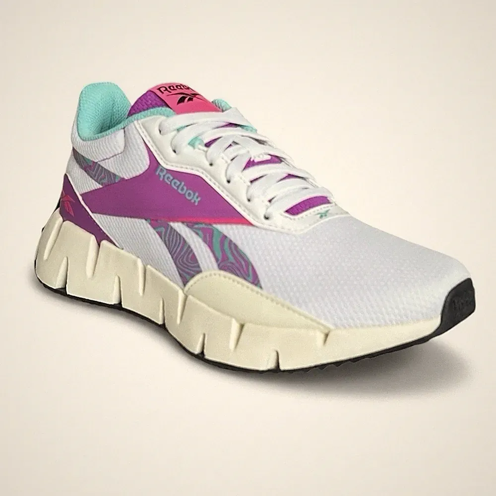 Reebok Zig Dynamica STR Sneaker Damen Laufschuhe Weiß Pink Sport Turnschuhe